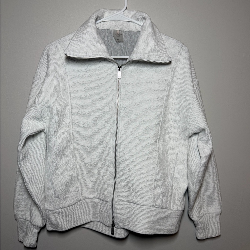 CALIA by Carrie Underwood Textured White Bomber Jacket